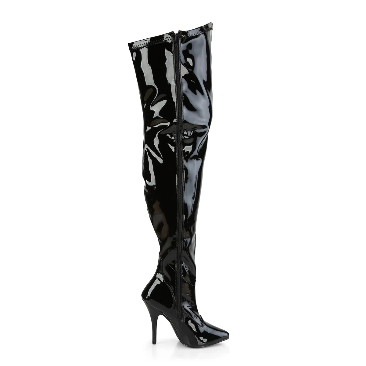 5 Inch Heel SEDUCE-3000WC Black Pat (Wide Calf)