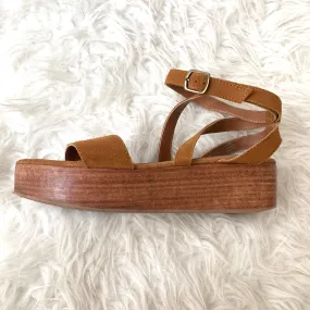 ABLE Tan Suede Platform Sandal- Size 7