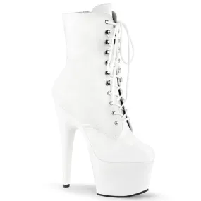 ADORE-1020 White Faux Leather Platform Exotic Dancer Boot