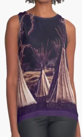 Cowgirl Kim Apache Teepee Sleeveless Top - Medium Only