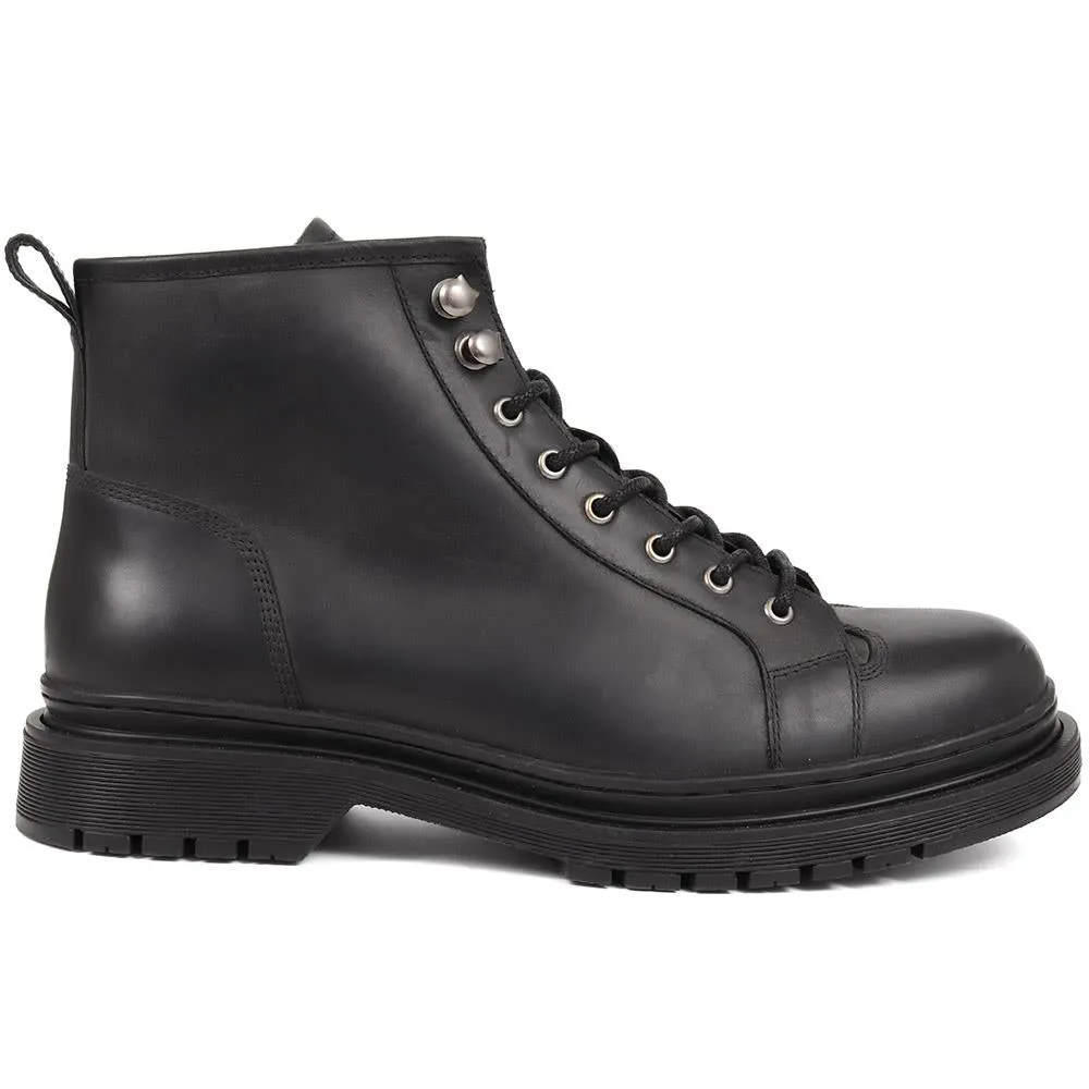 Denzel Leather Lace Up Boots - DENZEL / 324 394