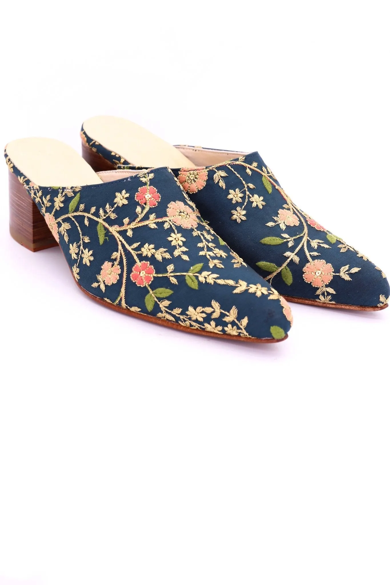 HEELED MULES EMBROIDERED X ANTHROPOLOGIE