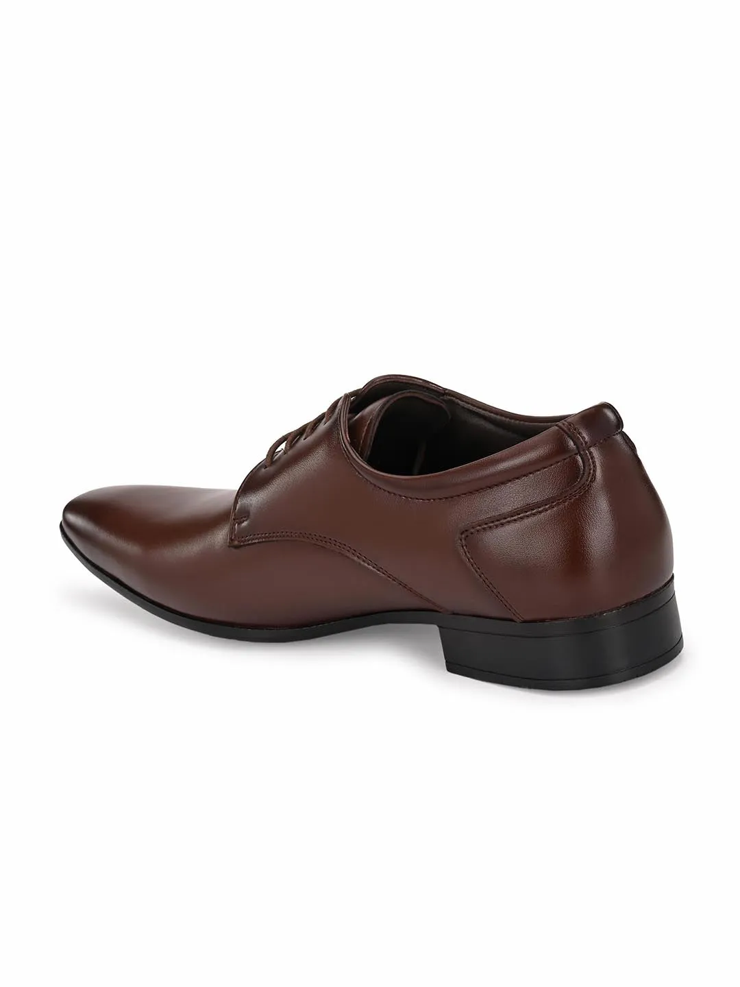 Hitz Men's Brown Synthetic Lace-up Formal Shoes